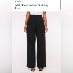 Abercrombie & Fitch Sloane Tailored Wide Leg Pant - 24 SHORT - Black